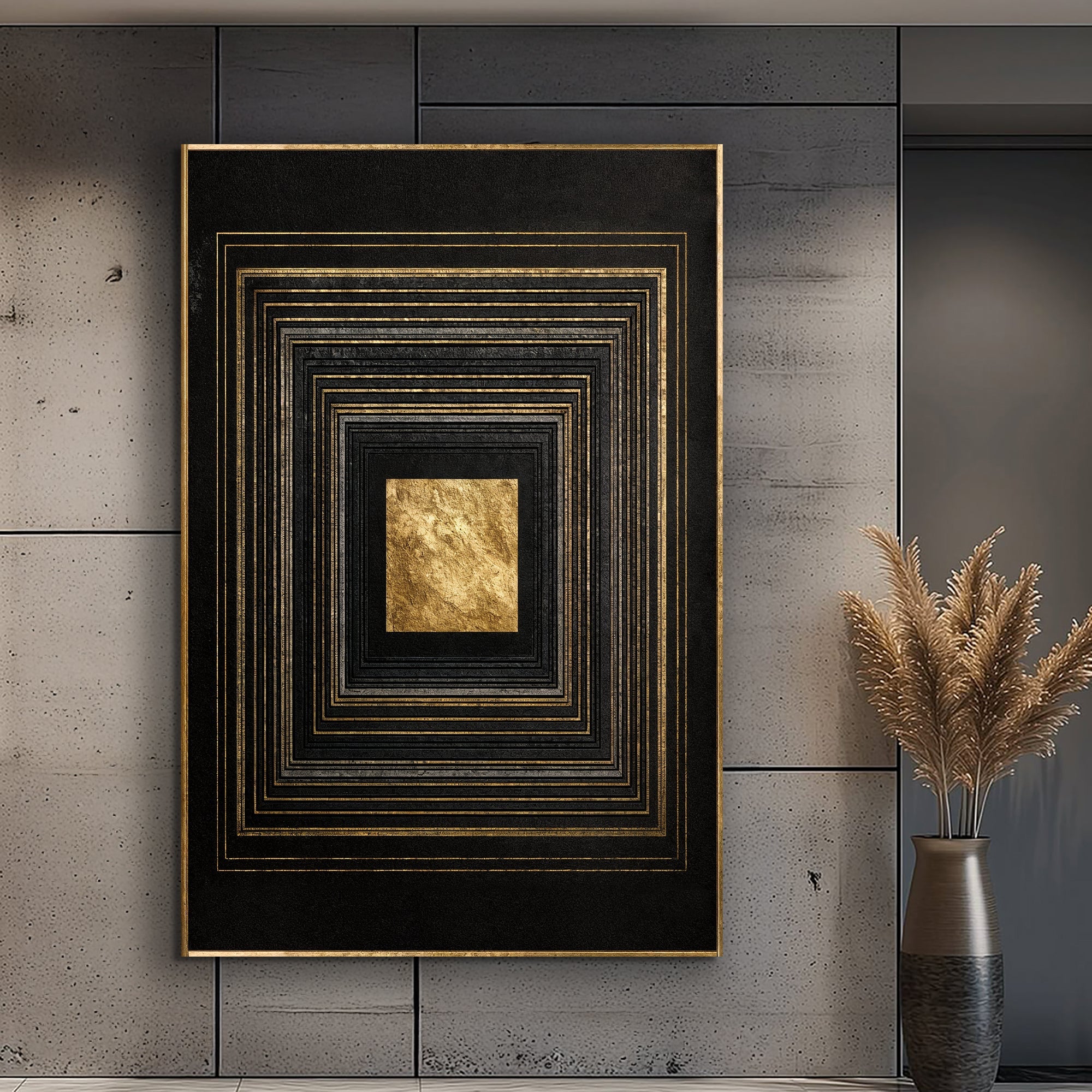 Black and Gold Core - Canvas Print